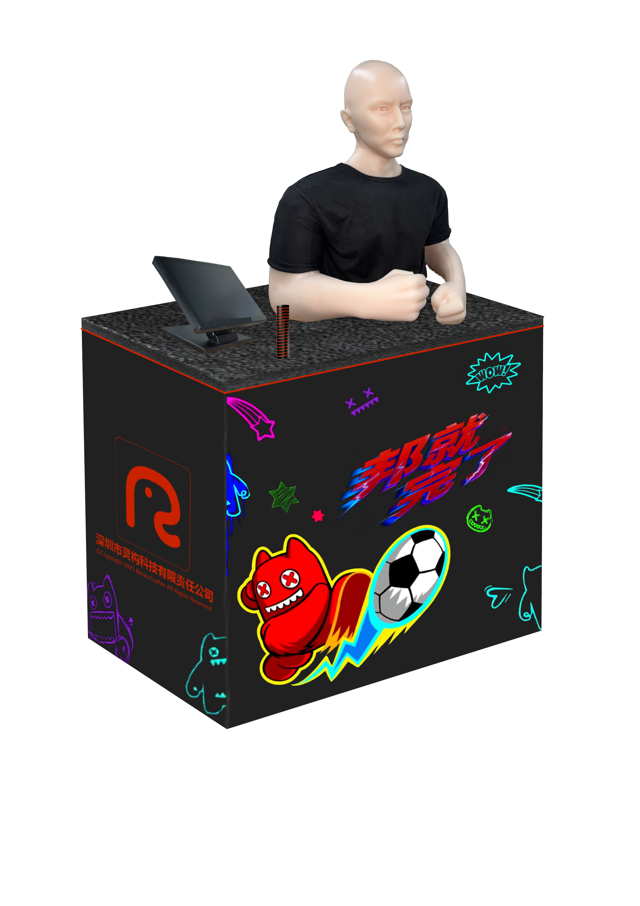 NeuroARC街机-半身假人款（魔鬼猫联名）实物图
